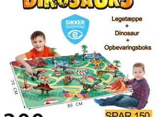 Dinosaur-tema legetæppe med opbevaringsboks
