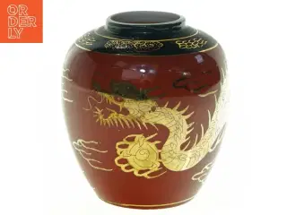 Asiatisk dekorationskrukke med drage (str. 10 x 9 cm)