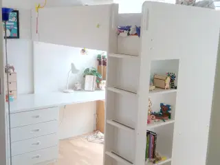 IKEA Stuva højseng med skrivebord, skab og reol