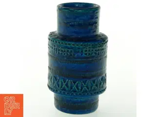 Blå keramikvase (str. 15 cm)