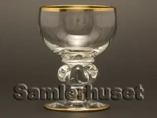 Gisselfeld m. guldkant Likørglas, lille. H:74 mm.