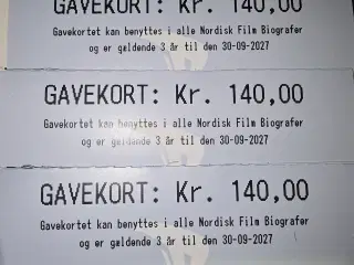 4 bio billetter til Nordisk Film biografer