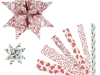 Stjernestrimler til Flettede Stjerner - 48 stk. Rød/Hvid