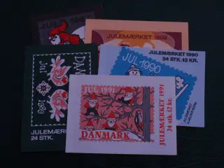 5 Postfriske og fejlfrie julehæfter 1987 - 91.