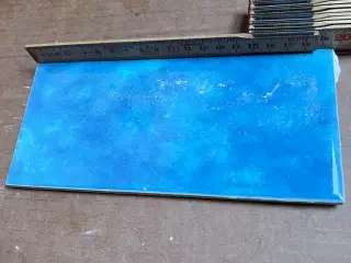 Blå aflange fliser 9,5x19,5cm over 100 stk.
