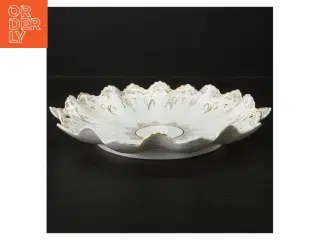 Dekorativ porcelænsfad med guldkant (str. Ø. 27 cm)