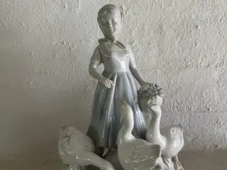 Porcelænsfigur Pigen og gæssene