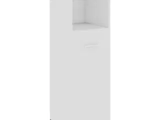 Badeværelsesskab 30x30x95 cm konstrueret træ hvid højglans