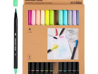 Akvareltusch Pastel 12 stk. - Dobbeltspids & Sikkerhed