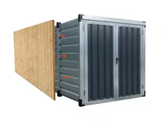 Container 8m2 beklædt med træ