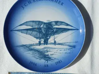Ellehammer Flyplatte 75 år 21 cm 