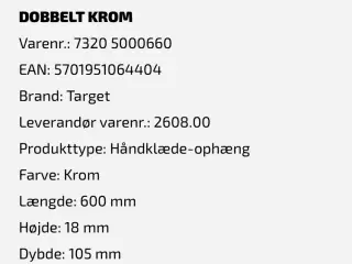 2 stk Håndklæde holder under 1/2 pris