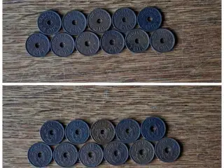 Danmark, 11 mønter, 1 ØRE, Christian X 