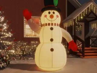 Oppustelig snemand med LED'er 300 cm