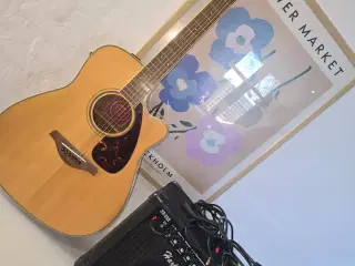 Yamaha FGX720SC guitar med forstærker .