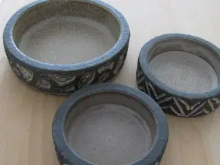 Løvemose keramik 3 stk skål/askebæger