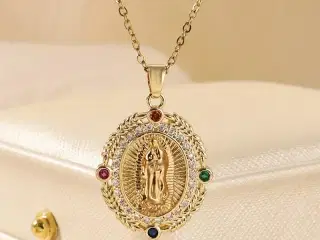* Flot BLING BLING-halskæde - med Jomfru Maria