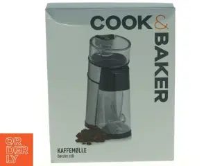 El-kaffekværn i børstet stål fra Cook & Baker (str. 20 x 8 cm)