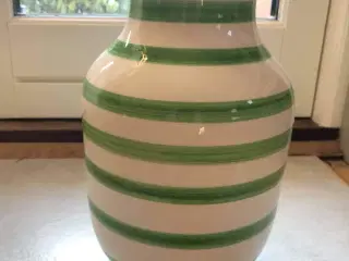 Kähler Vase 30 cm grøn stribet
