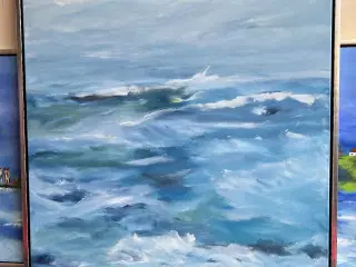 Vesterhavet bølger 80x80 med ramme