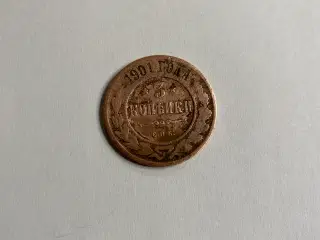 Mønt Rusland 20 KOPEK 1901 og 3 KOPEK 1913