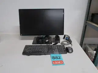 Samsung S24D390HL 24" skærm + keyboard, mus, scanner m.m.