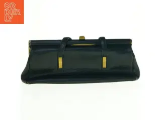 Vintage sort håndtaske i læder (str. 36 x 12 cm)