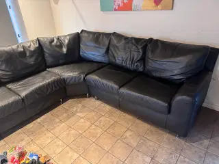 Læder hjørne sofa 