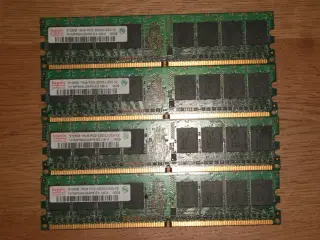 RAM, 4 stk. a 512Mb