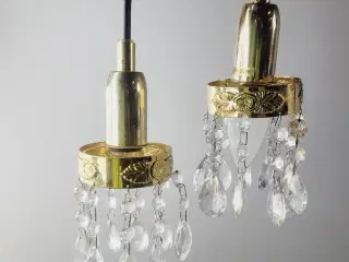 2 stk små pendler i messing med prismer