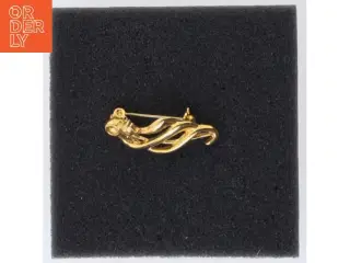 Guldtonet broche (str. 3,5 cm)