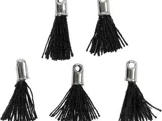 Elegant Sort Vedhæng 10 mm - 5 stk. til DIY Smykker