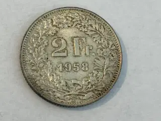 2 Francs Switzerland 1958