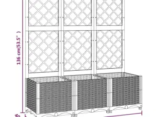 Plantekasse med espalier 120x40x136 cm PP sort