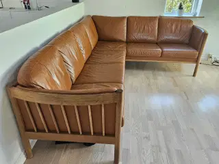 Hjørnesofa læder/eg