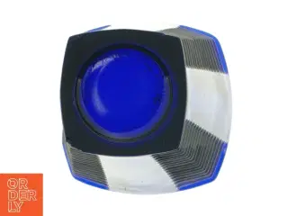 Blå vase i presset glas (str. 20 cm)