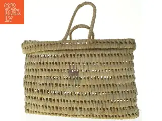 Flettet kurvetaske med håndtag (str. 40x25x30 cm)