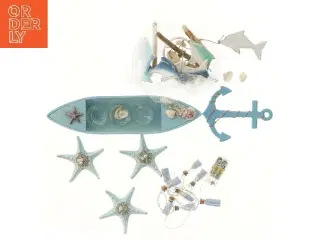 Dekorativt maritimt sæt med mange dele