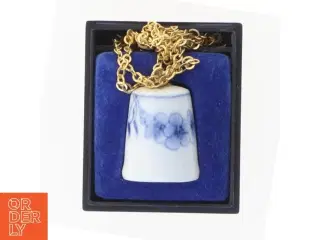 Porcelænsklokke vedhæng med guldkæde fra B&G (str. 59 cm)