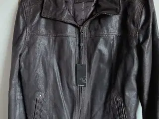 Ny Flot Skindjakke Vintage Mørk Brun str xl m Foer