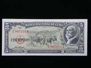 Cuba  5 Pesos 1958  P91a  Unc.
