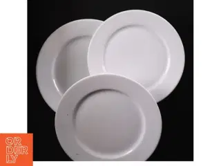 Porcelæns middagstallerkener (3 stk) fra Hotel Porcelain Bistro (str. O 22 cm og ø 20 cm)