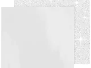 Designpapir , ark 30,5x30,5 cm, 120+128 g, hvid, 2ark/ 1 pk.