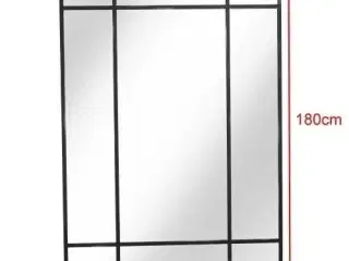 Spejl med antiksort ramme i jern (180x90cm)