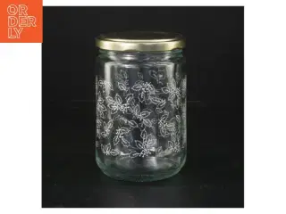 Dekorativ glasbeholder med låg (str. 13 cm)
