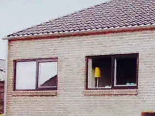 Rationel træ/alu yderdør med klar glas. Og vindue 