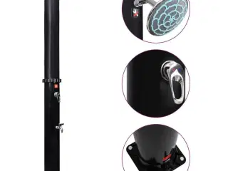 Solopvarmet udendørsbruser med brusehoved og hane 40 l