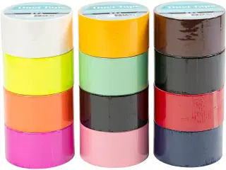 Gaffatape, Ensfarvet, B: 48 mm, ass. farver, 12x5m/ 1 pk.