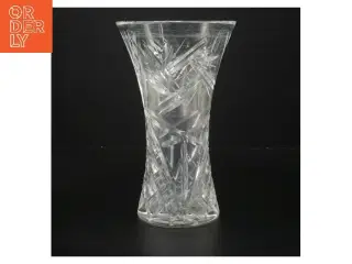 Glasvase med mønster (str. Ø 12,5 cm højde 20,5 cm)