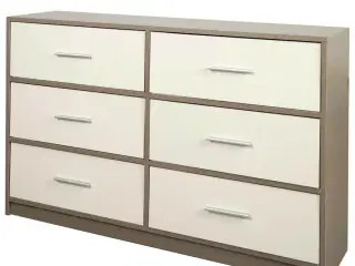 Max Home kommode - hvid/grå, moderne, 114 × 70 × 30 cm